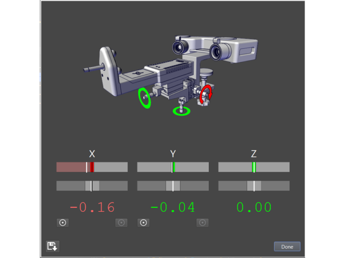 Screenshot of marker guidance for isoPoint calibration